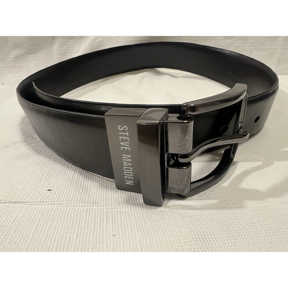 Steve Madden Other - Steve Madden Black Leather Belt Youth Boys Medium 28/29 Solid Classic Accessory